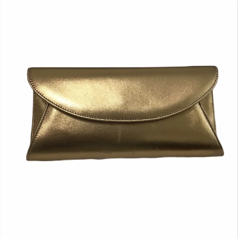 LK BENNET CU FLO Clutch Shoulder Bag Gold Metallic *New With Defects